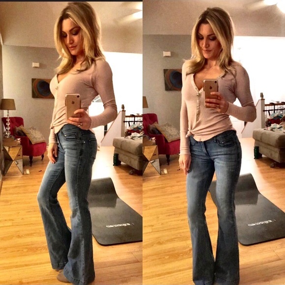 Free People Pants - FREE PEOPLE High-Waisted, Light Wash Flare Jeans